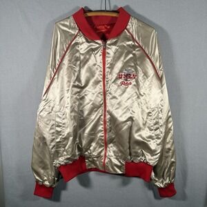 Vintage UNLV Runnin Rebels Reversible Satin Bomber Jacket Red Silver XXL